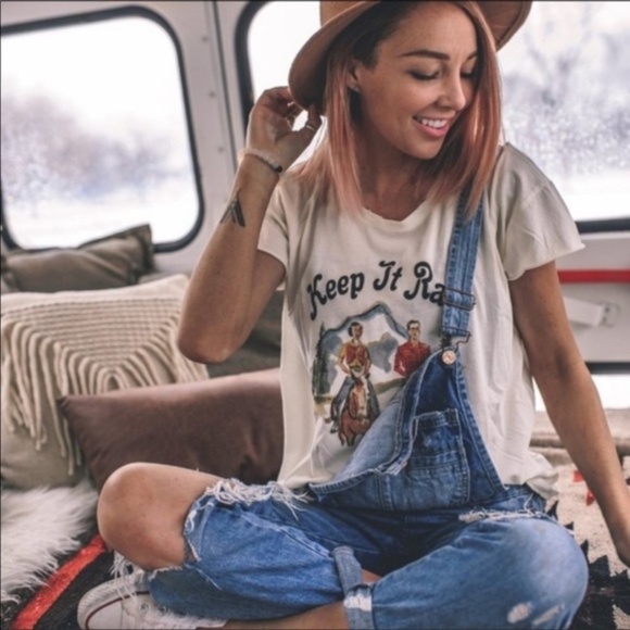 BellanBlue Tops - white keep it rad cowboy boho print graphic Tee